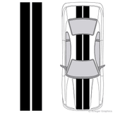 Illustration of 10" Solid Racing Stripes on a car.