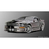 Mustang Eleanor Rally Racing Stripes on a Black Mustang