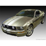 Mustang Eleanor Rally Racing Stripes on a Grey Mustang