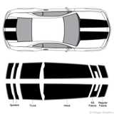 Top View of 2010 2011 2012 2013 Chevy Camaro Bumblebee Racing Stripes