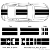 Top View of 2010 2011 2012 Mustang Eleanor Rally Racing Stripes