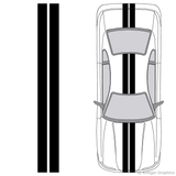 Illustration of 6" Solid Racing Stripes on a car. 