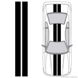 Illustration of 8" Solid Racing Stripes on a car. 