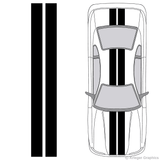 Illustration of 8" Solid Racing Stripes on a car.