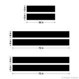 8" Solid Racing Stripe measurements.