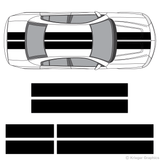 Top view of 10" stripes on a new Dodge Charger