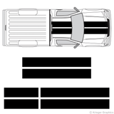 Top view of 10" stripes on a Chevy Colorado