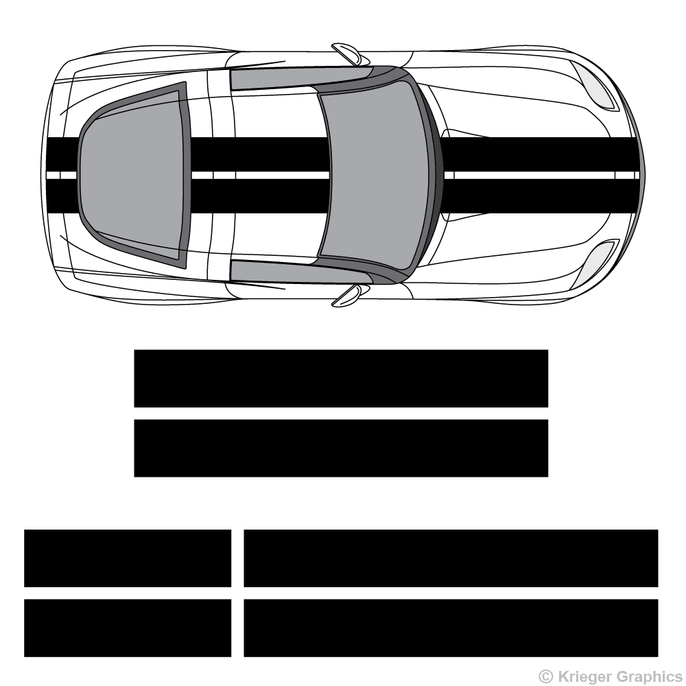 Top view of 10" stripes on a Chevy Corvette