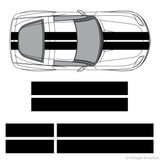Top view of 10" stripes on a Chevy Corvette