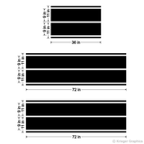 Dual Rally Racing Stripe measurements.