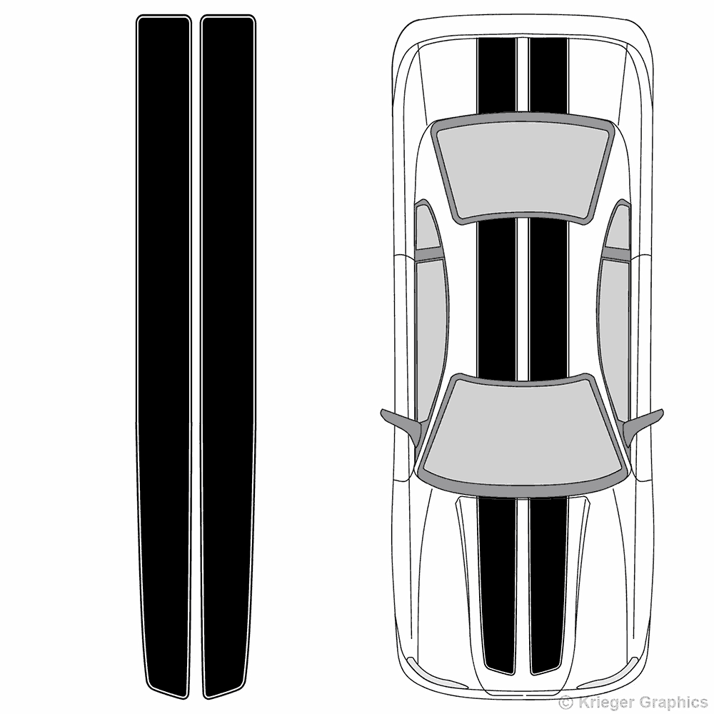 Illustration of EZ Rally Racing Stripes on a car.