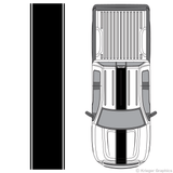 Top view of center stripes on a Ford F-150