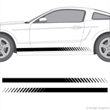 Illustration of Faded Rocker Panel Stripes on a car.