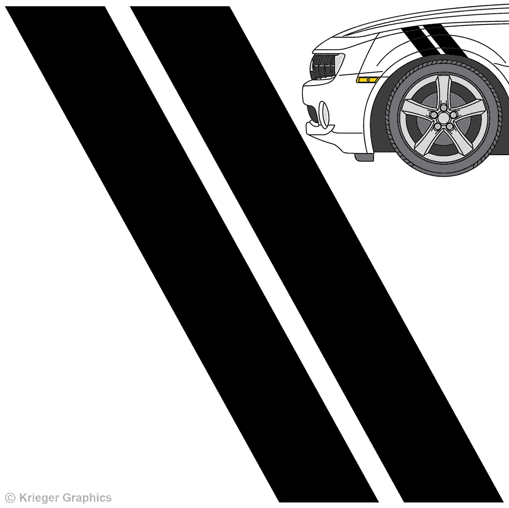 Illustration of Hash Mark Stripes on a car.