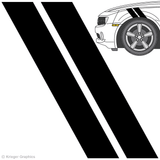 Illustration of Hash Mark Stripes on a car.