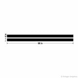 4" Solid Racing Stripes Extra Long Hood or Roof Section measurements