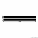 6" Solid Racing Stripes Extra Long Hood or Roof Section measurements