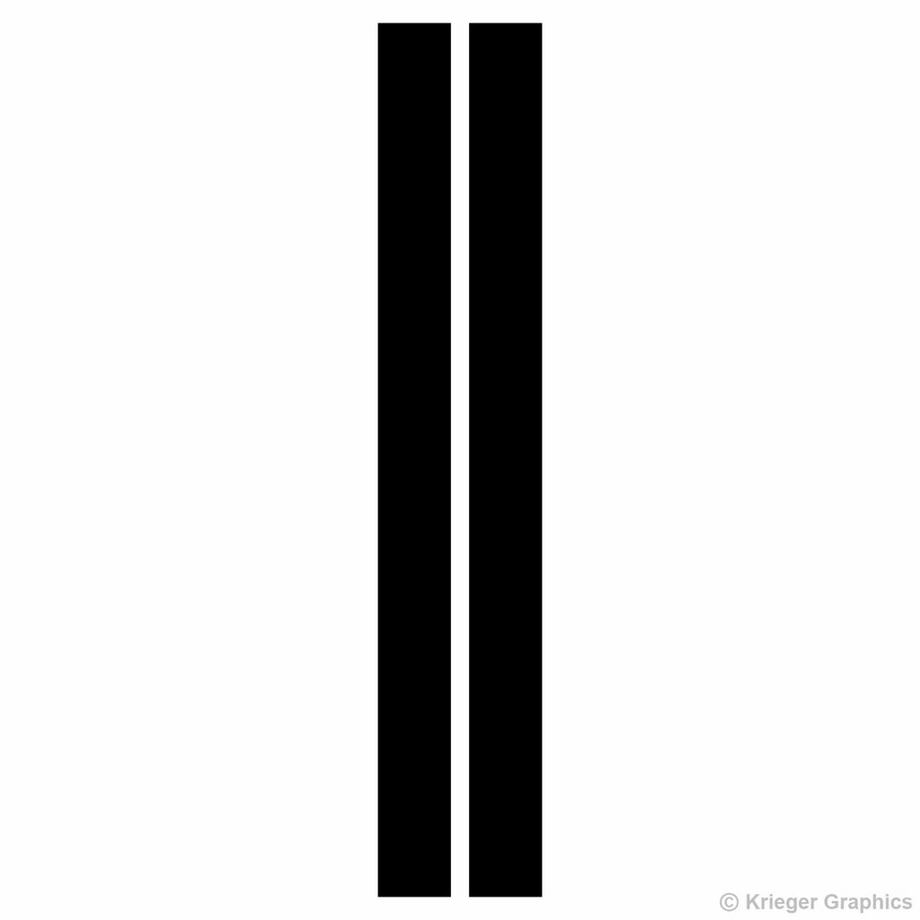 Illustration of 6" Solid Racing Stripes Hood or Roof Section