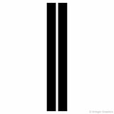 Illustration of 6" Solid Racing Stripes Hood or Roof Section
