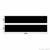 6" Solid Racing Stripes Trunk or Tailgate Section Measurements