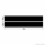 Dual Rally Racing Stripes Hood or Roof Section measurements