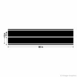 Dual Rally Racing Stripes Extra Long Hood or Roof Section measurements