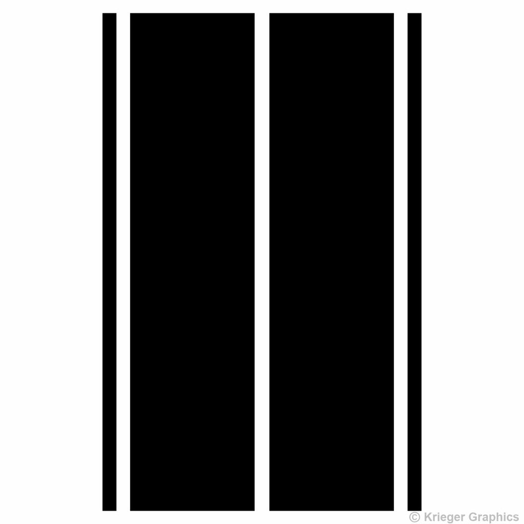 Illustration of Dual Rally Racing Stripes Trunk or Tailgate Section
