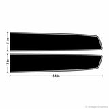 EZ Rally Racing Stripes Hood Section measurements