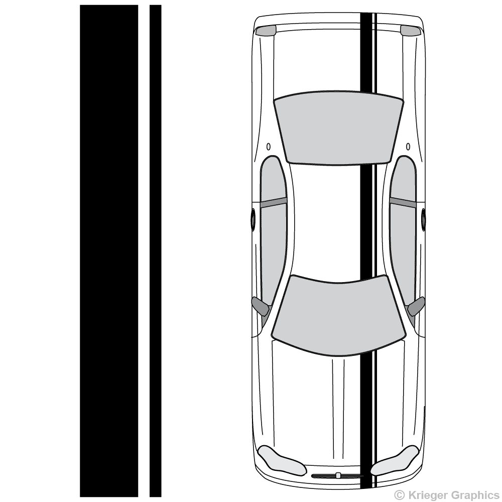 Top view of offset stripes on a Monte Carlo