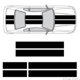 Top view of 10" stripes on an old Ford Mustang