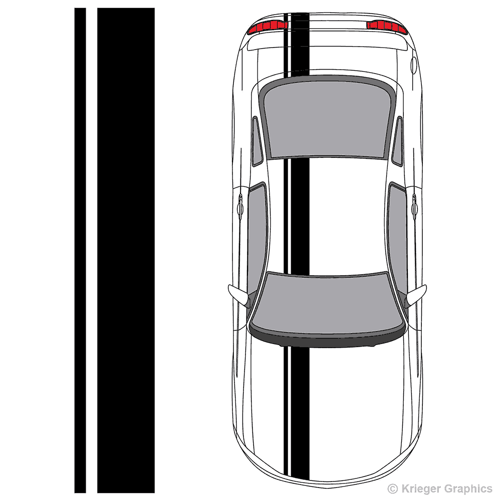 Illustration of Offset Racing Stripes on a car.