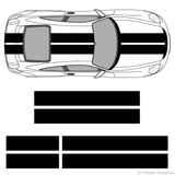 Top view of 10" stripes on a Porsche 911