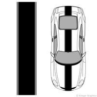 Top view of center stripes on a Porsche 911