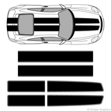 Top view of EZ rally stripes on a Porsche 911