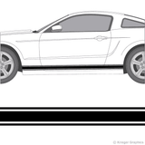 Illustration of Rocker Panel Stripes on a car.