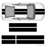 Top view of 10" stripes on a Scion tC