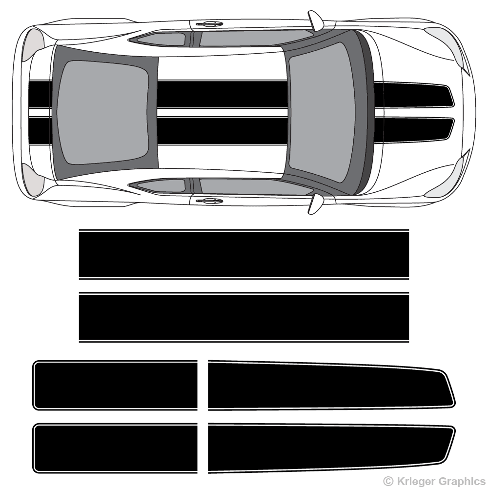 Top view of EZ Rally stripes on a Scion tC