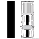 Top view of center stripes on a Chevy Silverado