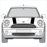 Illustration of 3M 5 inch Mini Cooper hood stripes