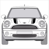 Illustration of 3M tapered  Mini Cooper hood stripes