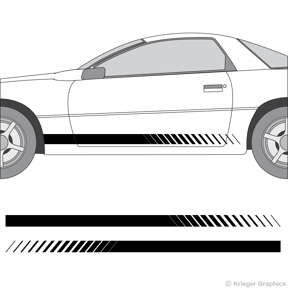 Faded Rocker Panel Stripes for Chevy Camaro 3M Vinyl Decal Kit