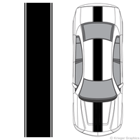 Top view of center stripes on a new Dodge Charger