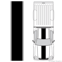 Top view of center stripes on a Chevy Colorado