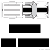 Top view of dual rally stripes on a Chevy Colorado