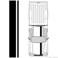 Top view of offset stripes on a Chevy Colorado