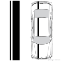 Top view of offset stripes on a Dodge Charger