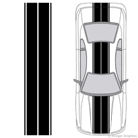 Illustration of Dual Rally Racing Stripes on a car.