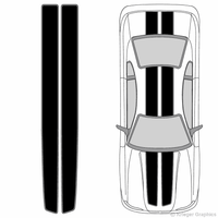 Illustration of EZ Rally Racing Stripes on a car.