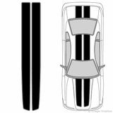 Illustration of EZ Rally Racing Stripes on a car. 