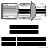 Top view of 10" stripes on a Ford F-150